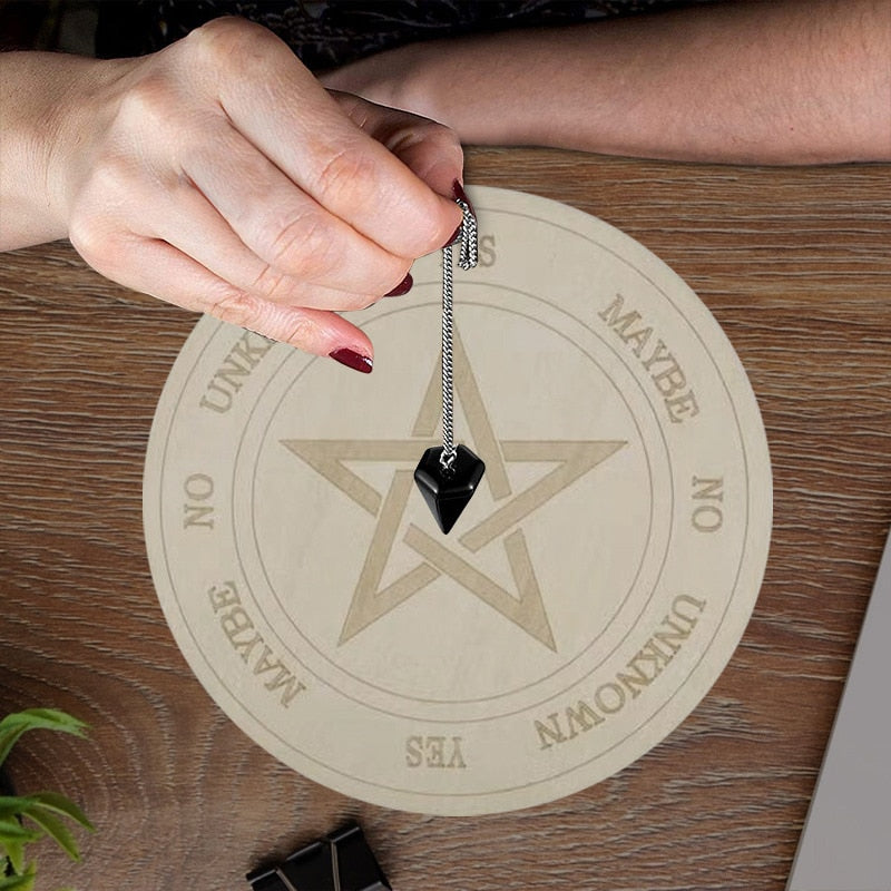 Planche à pendule en bois de cristal pour la divination