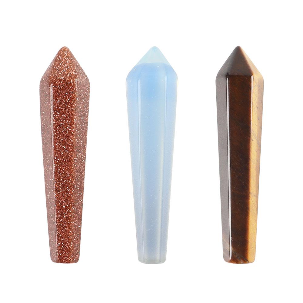 Baguette en pointe de flèche en cristal faite à la main pour les pratiques des chakras