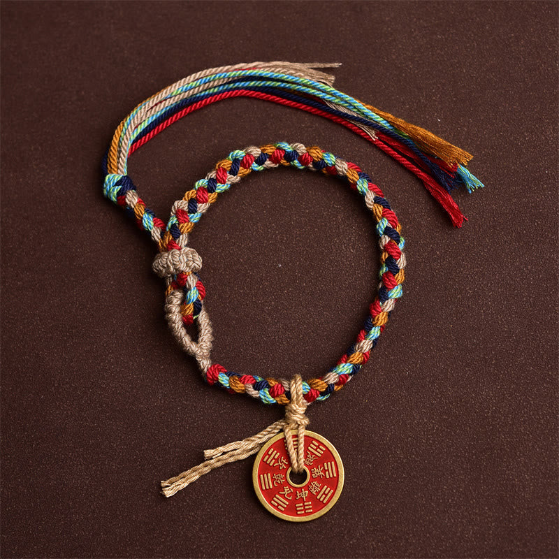 Bracelet Yin Yang en corde multicolore Bagua Harmony