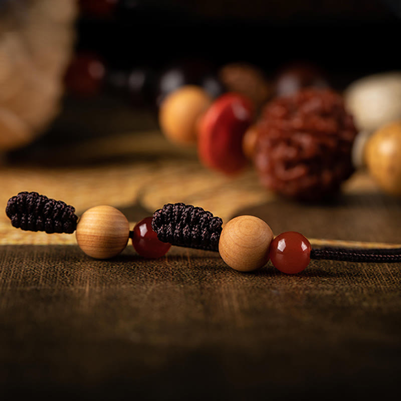 Boxwood Peach Wood Bodhi Seed Lotus Car Hanging Charm