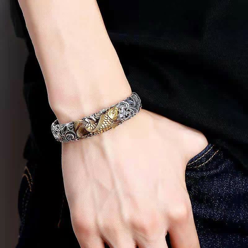 Copper Koi Fish Prosperity Bracelet Adjustable Bangle