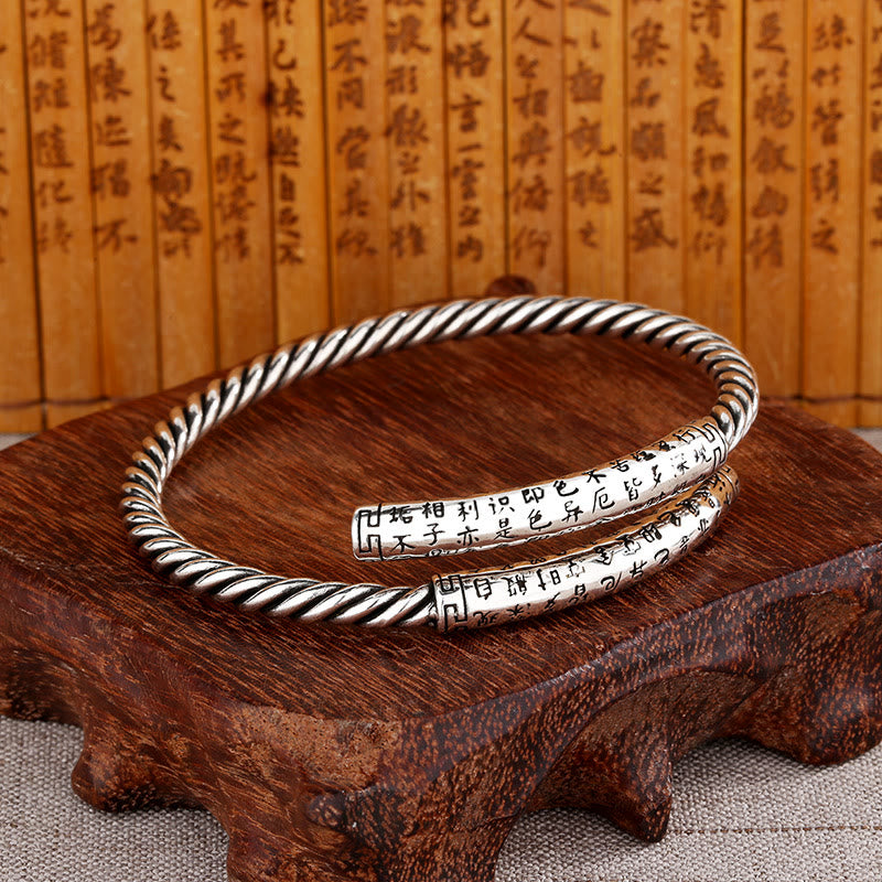 Bracelet d'équilibre spirituel en cuivre avec motif Sutra du cœur