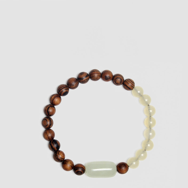 Bracelet Mala Chance Abondance en Jade et Bois de Santal 8 mm