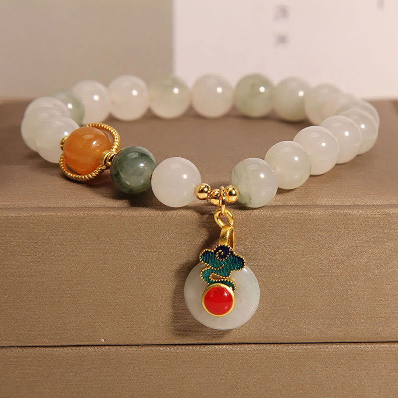Bracelet de prospérité en jade et nuages de bon augure pour femme