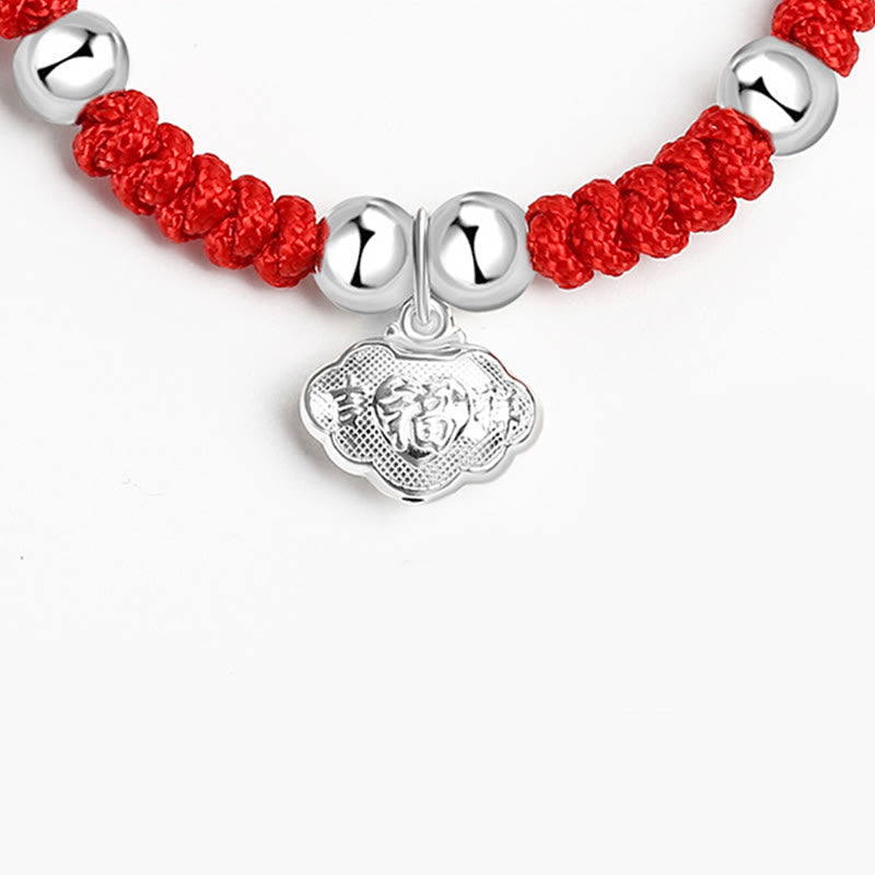 Bracelet spirituel en argent sterling pour enfants avec breloque personnage Fu