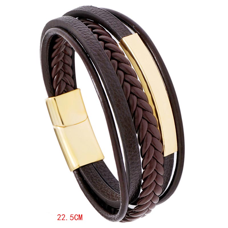 Bracelet porte-bonheur en acier titane | Équilibre spirituel unisexe