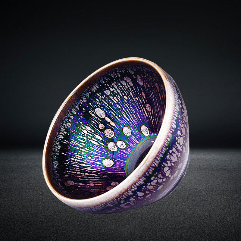 Tasse à thé Jianzhan en céramique émaillée violette 8,5 cm | Décor Zen