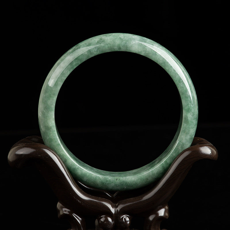 Bracelet jonc porte-bonheur en jade naturel 58 mm