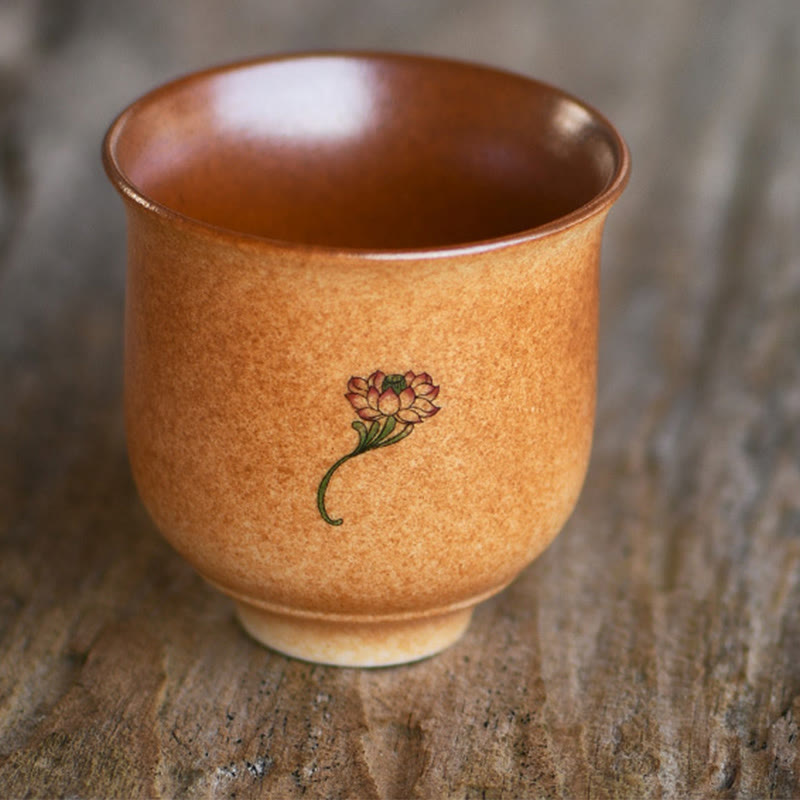Tasse à thé en céramique Dunhuang Lotus 90 ml pour décoration zen
