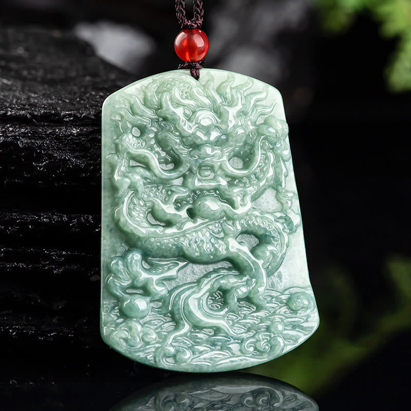 Collier du zodiaque dragon de jade pour la chance et la protection