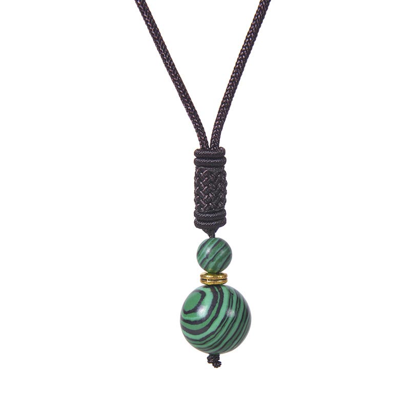 Collier unisexe en jade de 70 cm avec perles en œil de tigre et améthyste