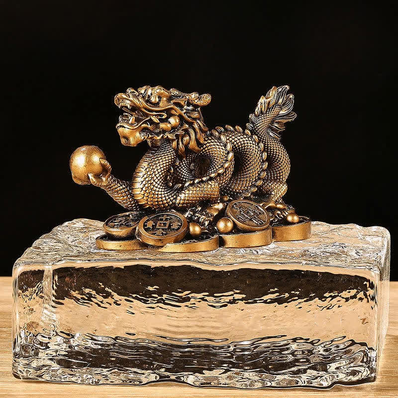 Pièce de monnaie Feng Shui en cuivre représentant un dragon | Richesse et chance