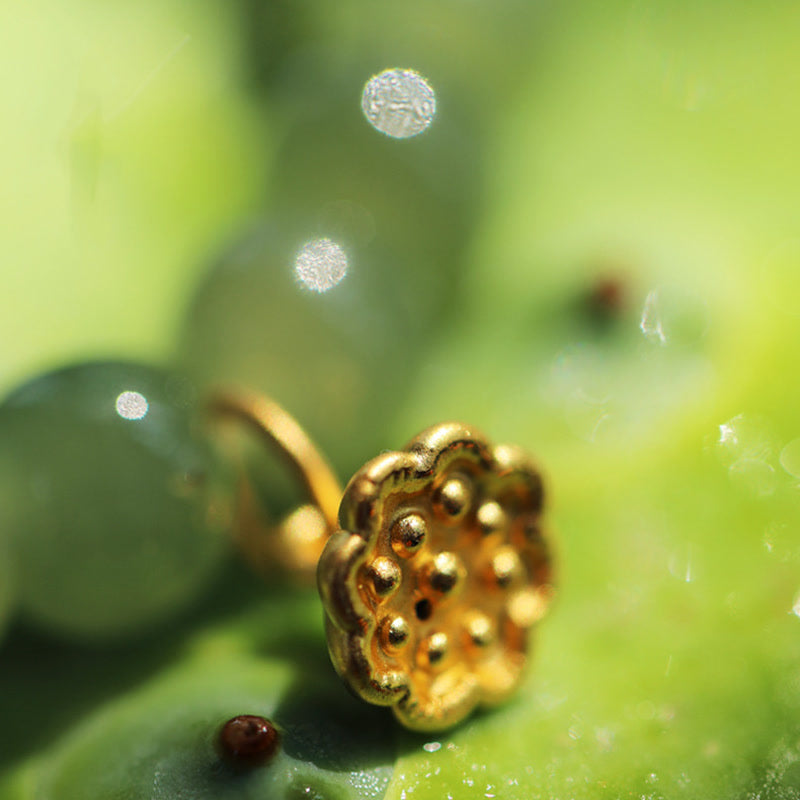 Bracelet ajustable en jade lotus pour la prospérité