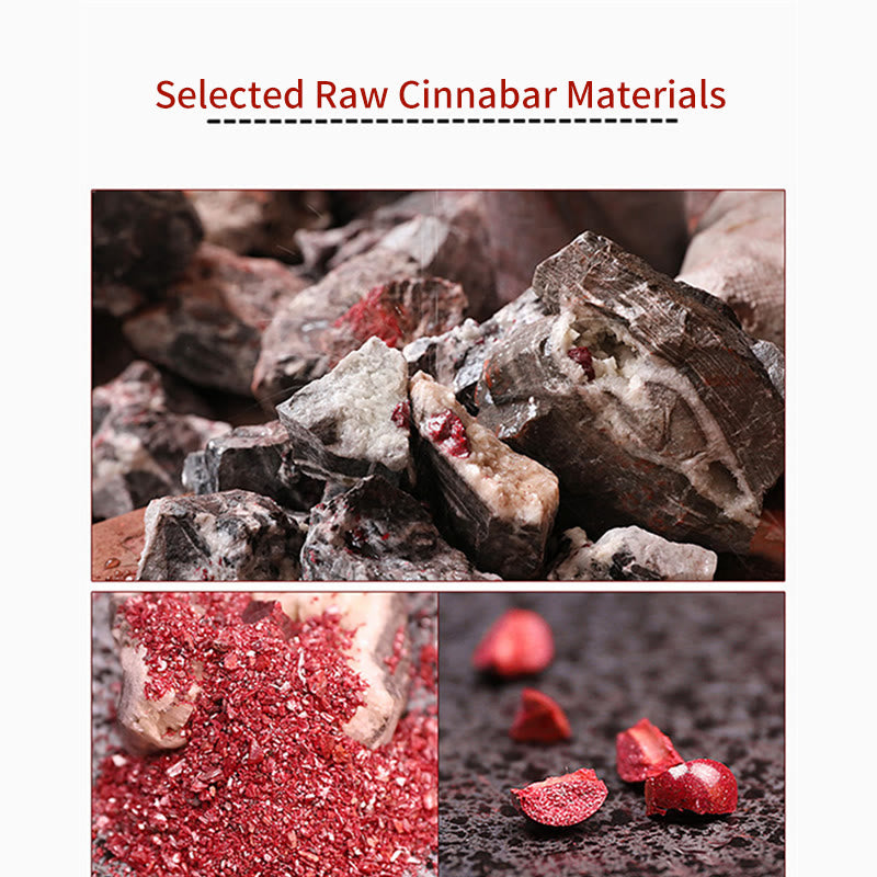 Collier pendentif unisexe en cinabre avec symbole de bénédiction | Design porte-bonheur