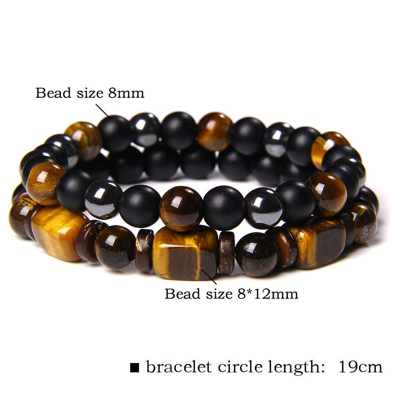 Bracelet Courage en hématite givrée œil de tigre 6 mm