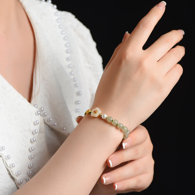 Bracelet porte-bonheur en jade Hetian | Argent 925 unisexe