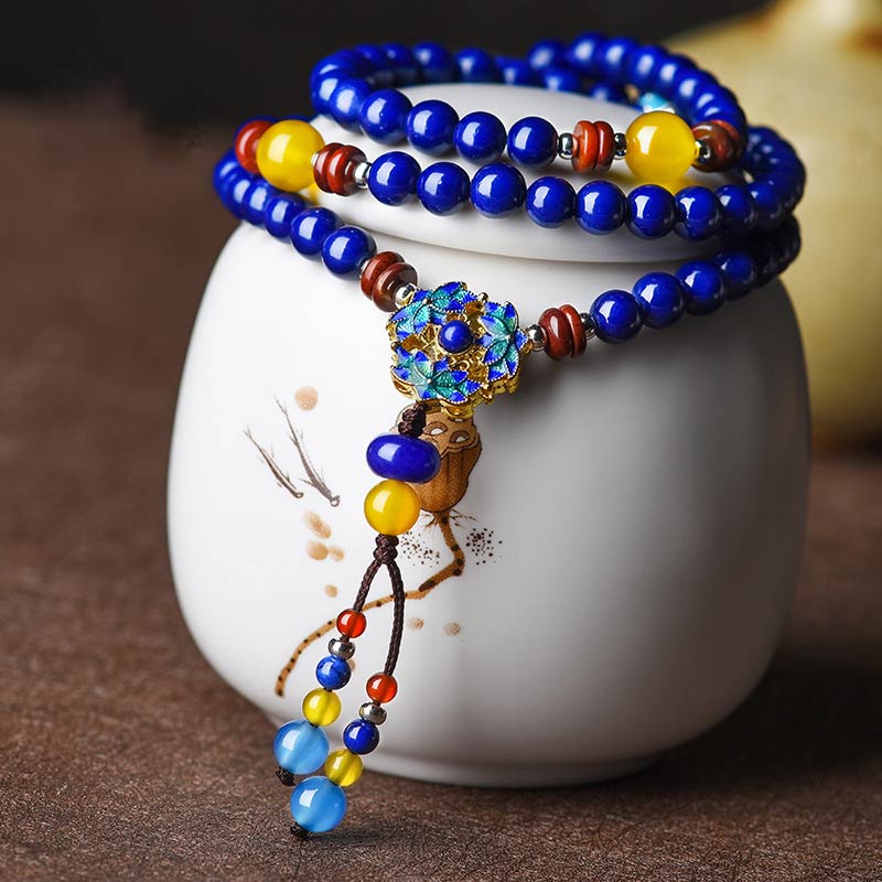 Lazurite Yellow Agate Positive Bracelet for Inner Peace