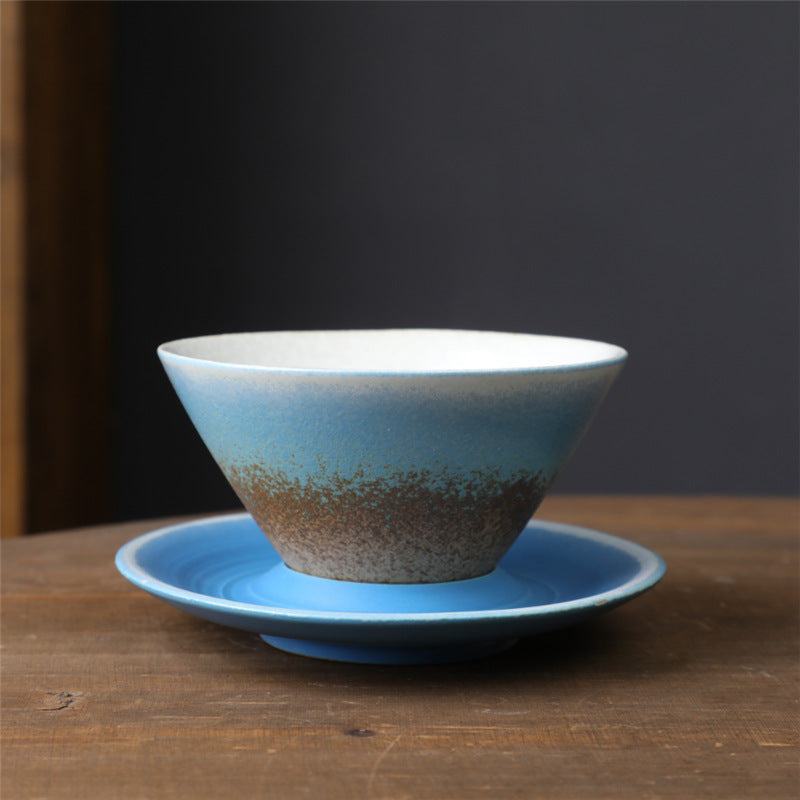 Tasse à café en céramique avec soucoupe Motif planète - Rough Pottery