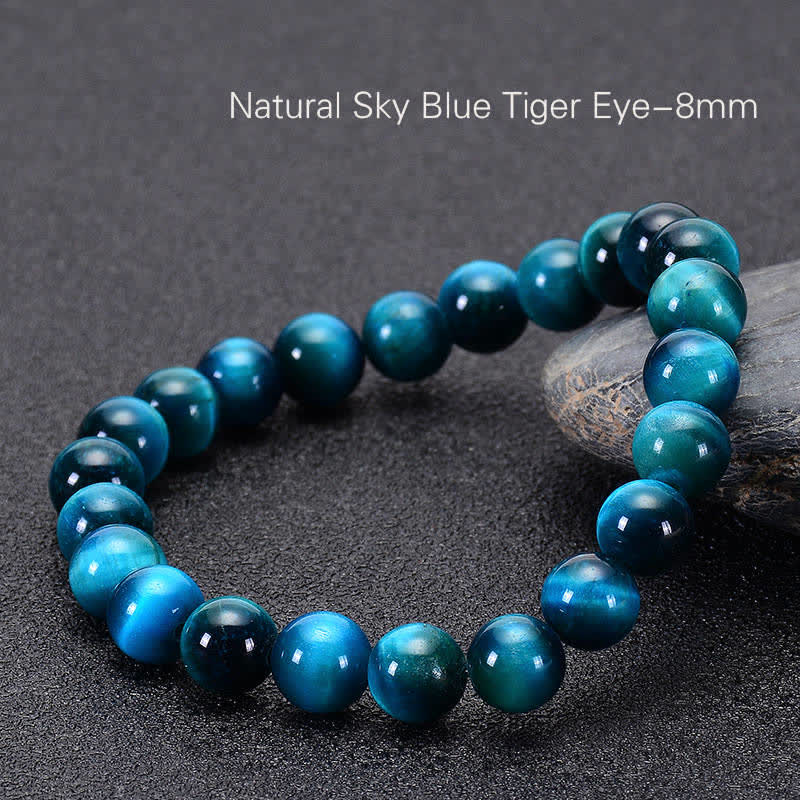 Bracelet de protection en œil de tigre bleu