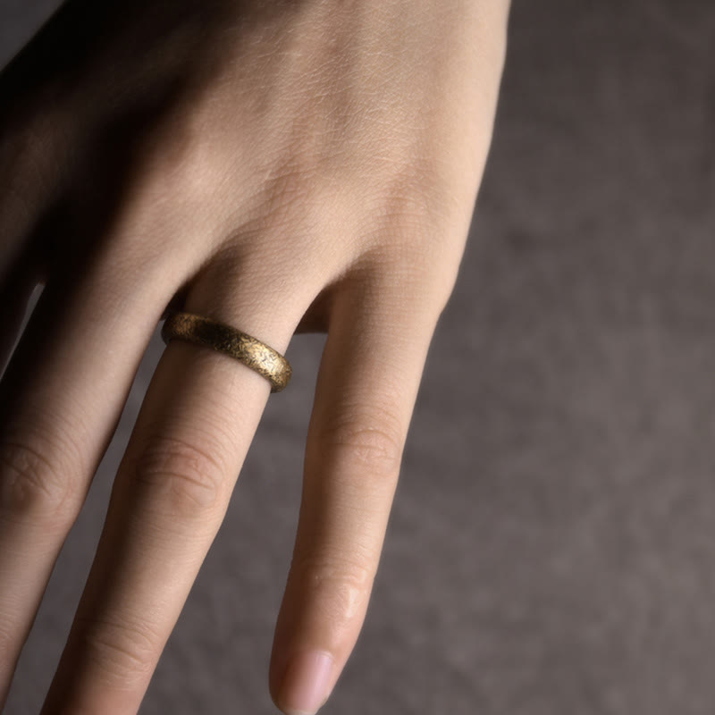 Bague de couple porte-bonheur réglable vintage tibétaine en cuivre