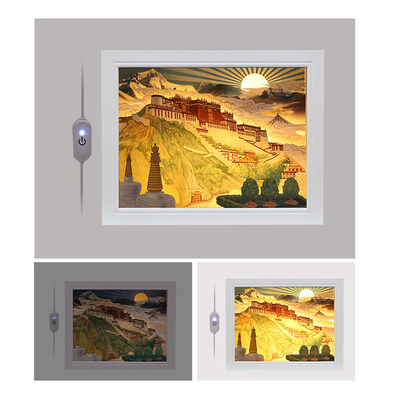 Lampe décorative zen à LED en papier du Palais du Potala