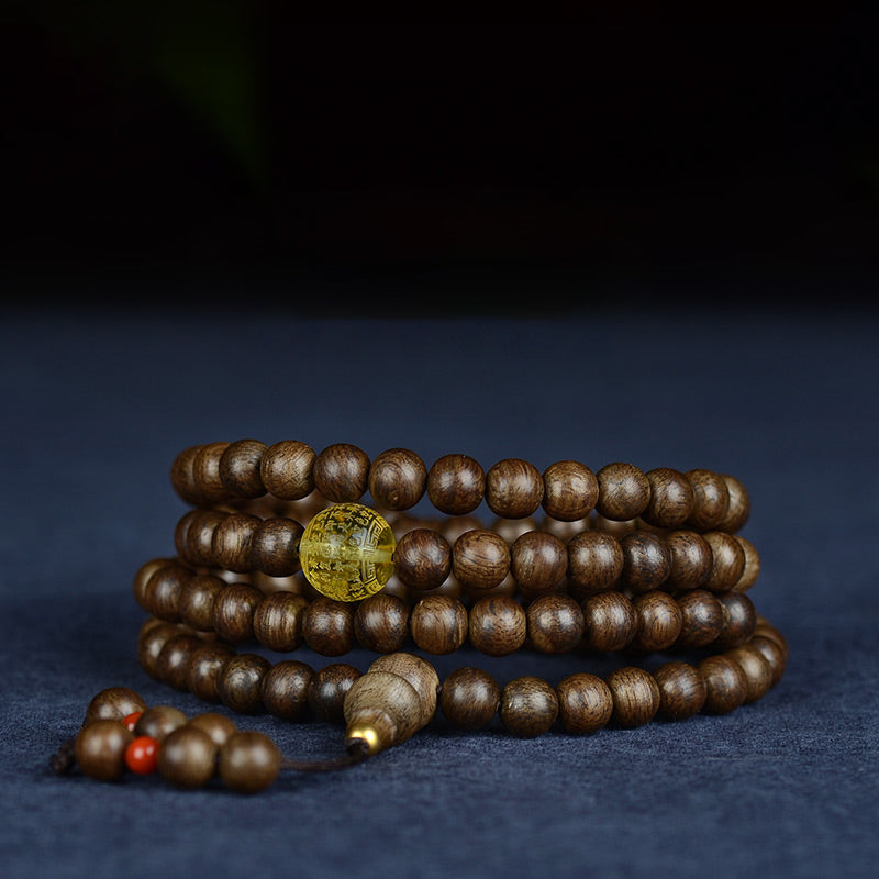 108 Beads Agarwood Strength Meditation Dragon Bracelet