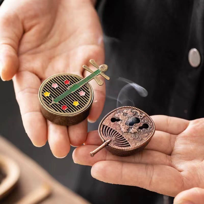 Petit mini brûleur d'encens en alliage de cuivre en forme de gourde