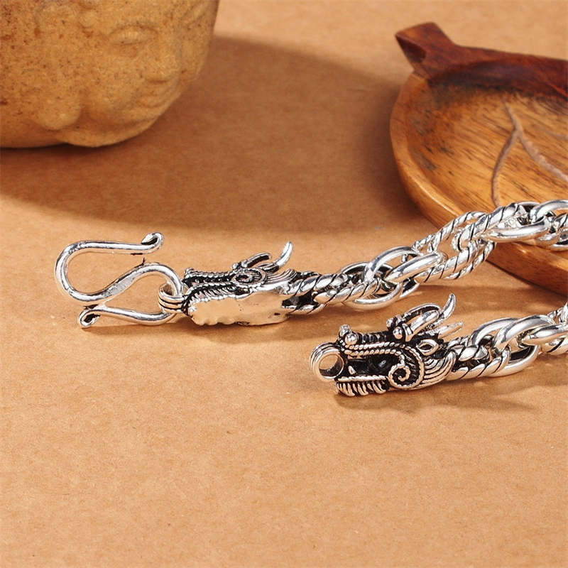 Bracelet de protection dragon en argent sterling 925