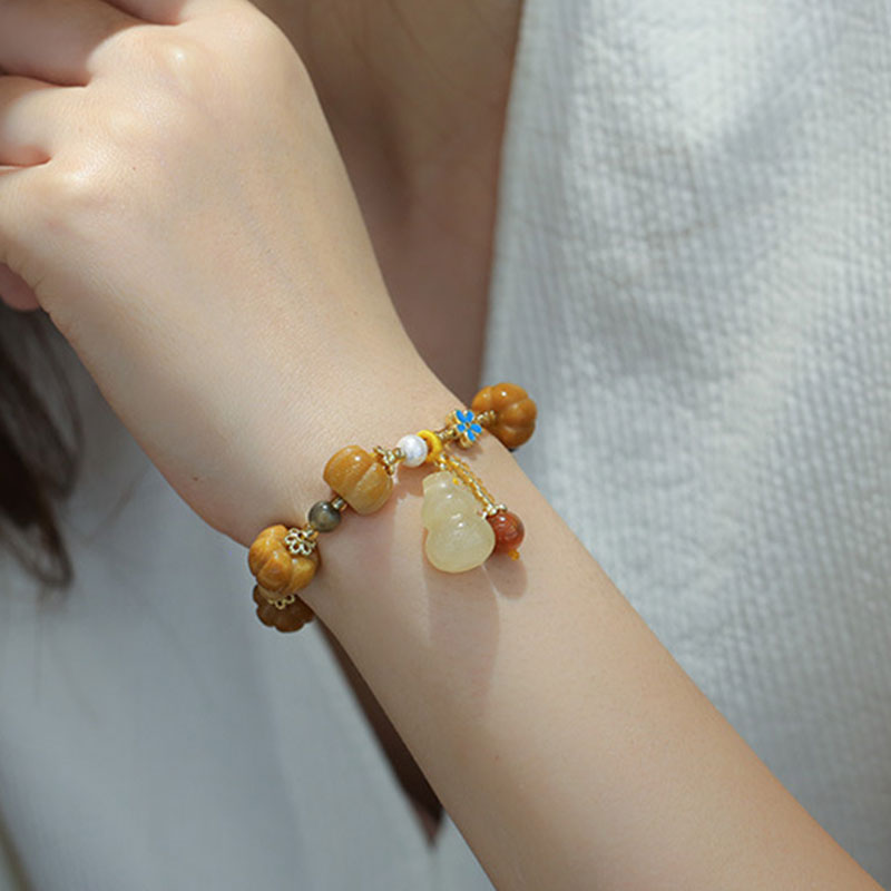 Bracelet unisexe Pixiu en jade de soie dorée de 10 mm