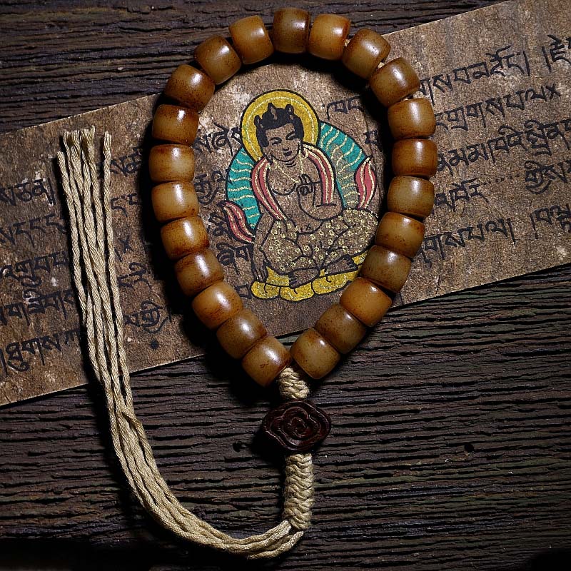 10mm Yak Bone Wrist Mala for Strength, Balance & Protection