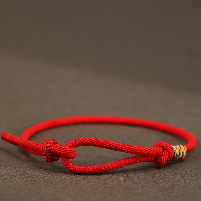 Bracelet porte-bonheur en argent sterling 925 avec cordon rouge foncé