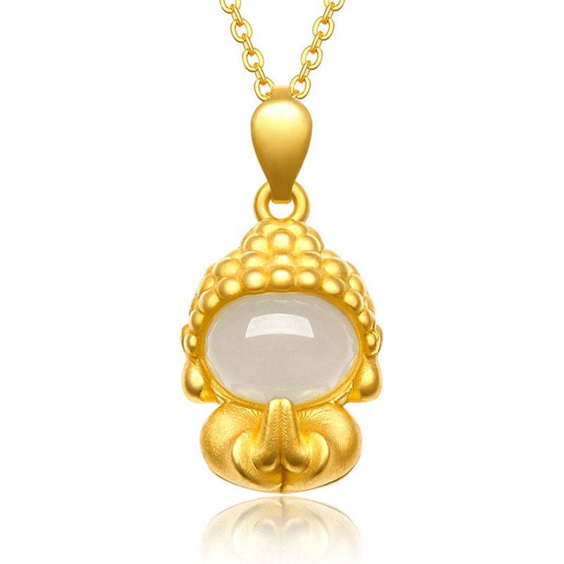 Collier pendentif Succès en jade blanc | Sons de guérison