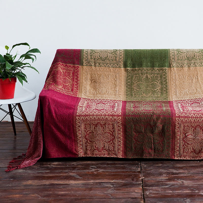 150cm Tibetan Spiritual Textile Blanket Multicolored Flowers