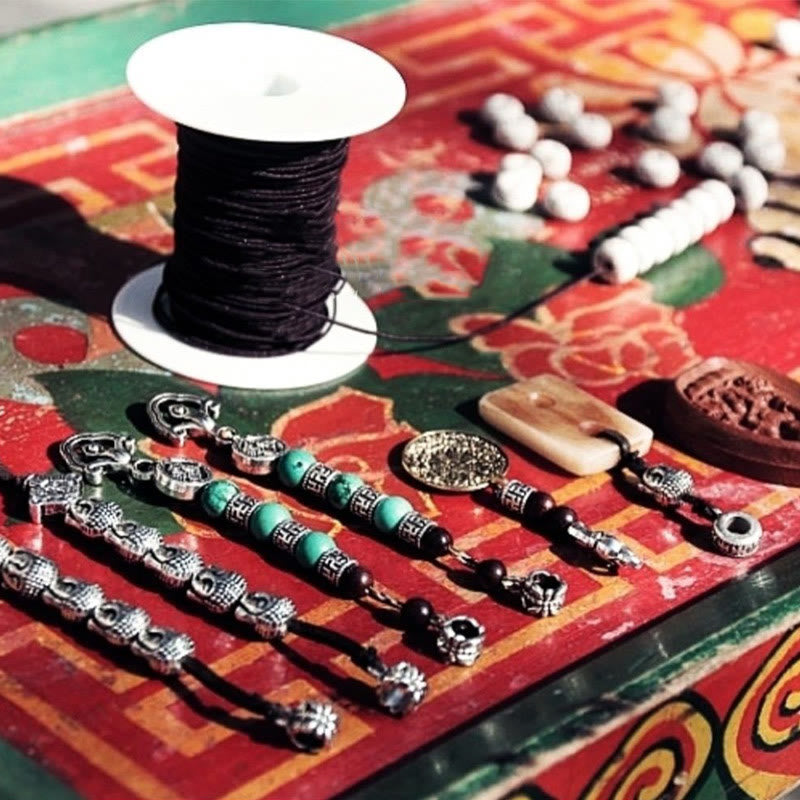 Bracelet Mala tibétain en os de yak, 108 perles