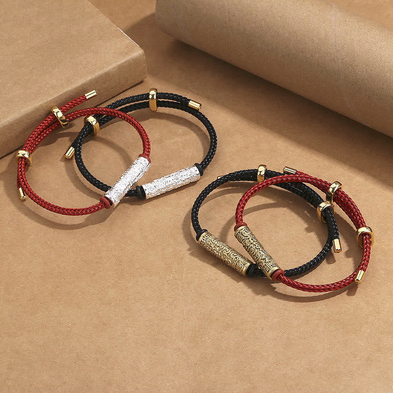 Bracelet tressé Tai Sui Protection Rouge 14-20 cm