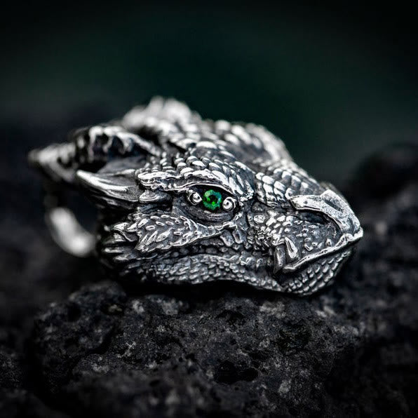 Collier pendentif de protection en étain pur avec tête de dragon
