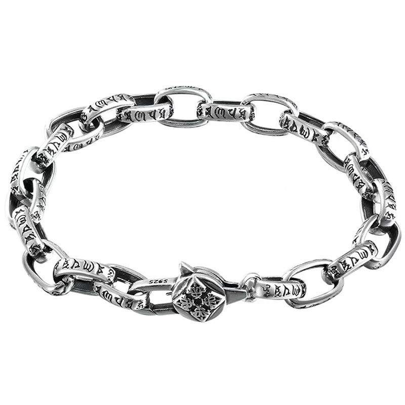 925 Sterling Silver Om Mani Padme Hum Bracelet for Calm