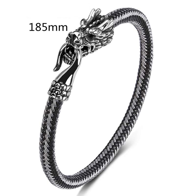 Titanium Steel Dragon Protection Luck Bracelet