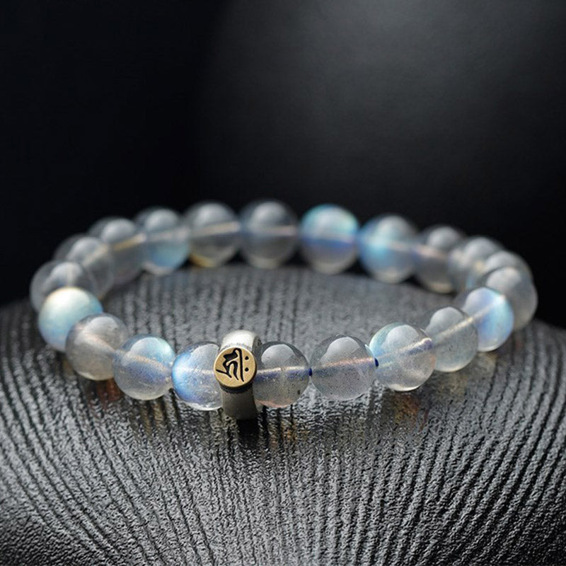 Bracelet Pierre de Lune 8 mm | 12 signes du zodiaque chinois : Amour calme