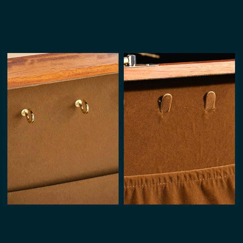 Coffret à bijoux en palissandre fait main, grande taille, verrouillable, 25,5 cm