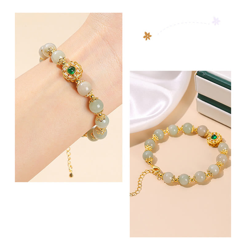 Bracelet de prospérité en jade naturel pour l'abondance et la chance