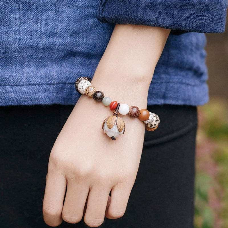 Bracelet Bodhi Seed Lotus Sagesse Paix pour la croissance spirituelle