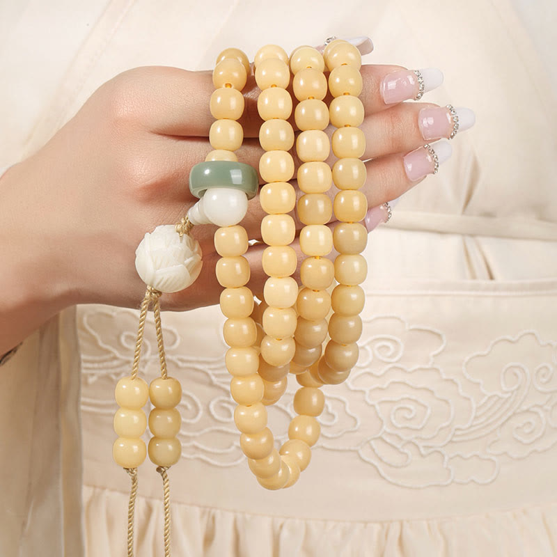 Bodhi Seed Dzi Bead Bracelet for Peace & Harmony 9mm