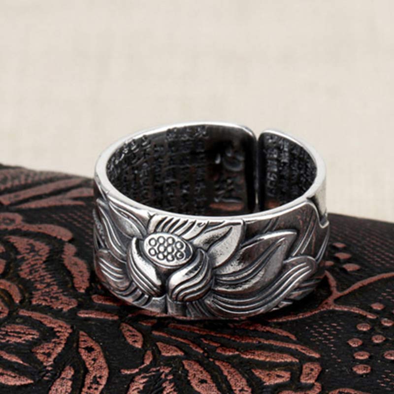 Bague Lotus en argent sterling 999 | Protection et équilibre