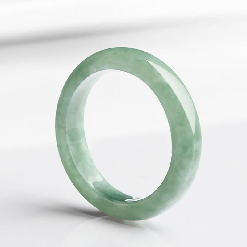 Bague de prospérité et d'abondance en jade naturel | Tailles 16-21 mm