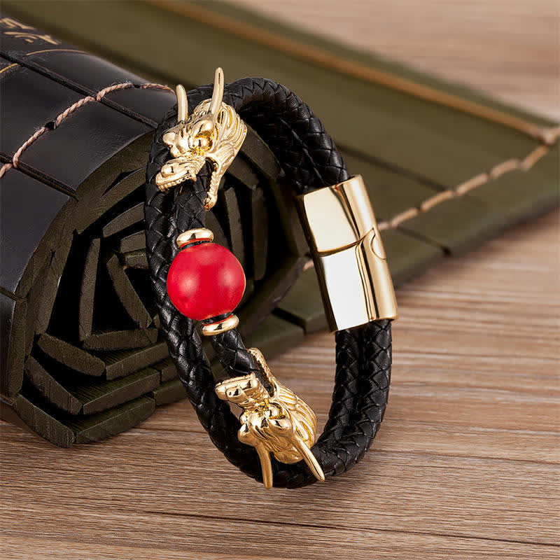 Gold Dragon Head Titanium Steel Success Bracelet