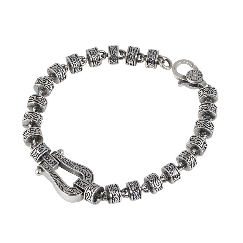 Bracelet spirituel en cuivre avec boucle porte-bonheur de la dynastie Tang, 18 cm