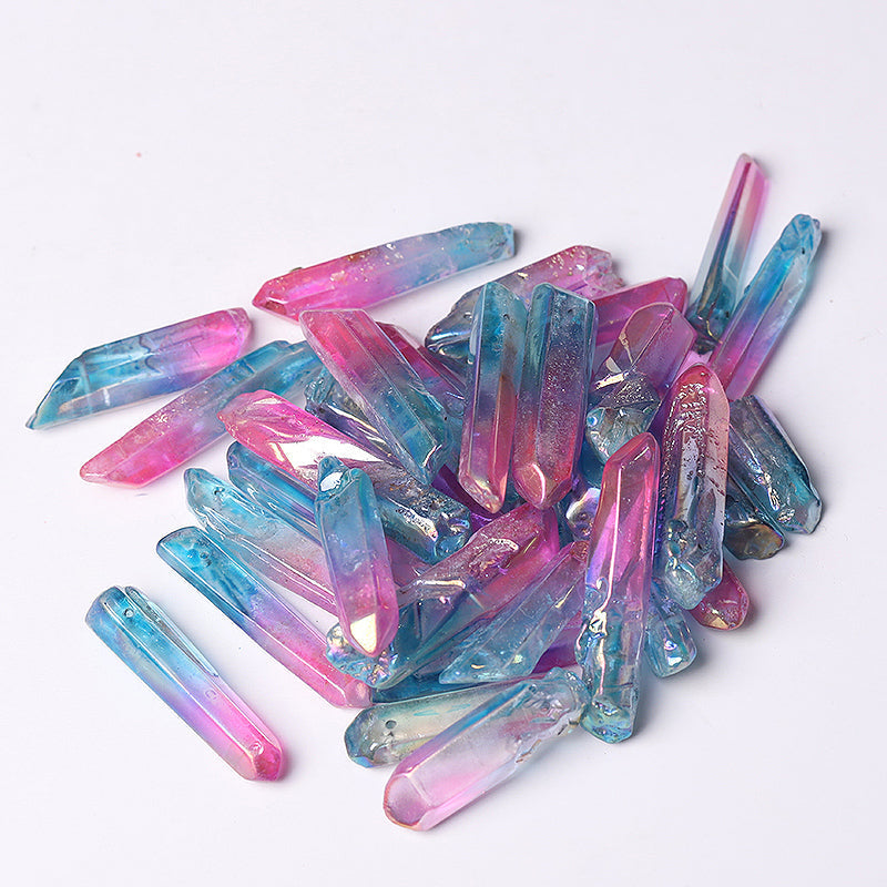 Double Colored Aura Angel Crystal Points 1.2-1.7in Healing
