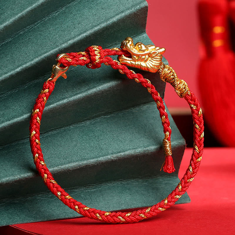 Bracelet Dragon Chance | Protection en argent sterling 999 et fil rouge