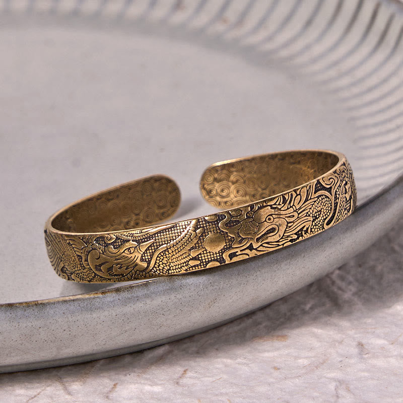 Bracelet Dragon Phénix en cuivre | Bracelet Chance et Protection